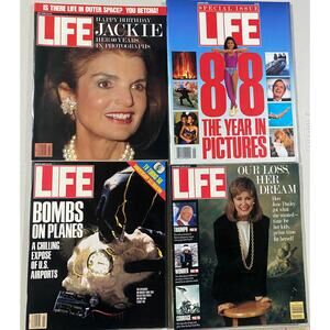Life Magazine Lot of 4 Vintage From 1989 Jackie Onassis Jane Pauley and More
